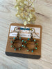 Earthy Wire Wrap Hoop Earrings Featuring Turquoise Semi Precious Stones
