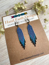 Lovely Blue Medium Size Boho Fringe Earrings