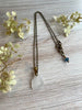 Milky White Sea Glass Pendant Necklace