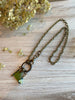 Light Green Sea Glass Necklace with Swarovski Crystals