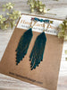 Stunning Teal Boho Fringe Earrings - Made with Japanese and Czech Seed Beads
