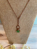 Fresh Green Sea Glass Necklace with Swarovski Crystals
