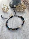 Knotted Boho Colourful Bracelet Featuring a Lovely Shell - Fully Adjustable
