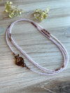 Lovely Soft Pink Crystal Necklace with Lepidolite Semi Precious Stones - Featuring a Beautiful Boho Clasp