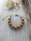 Lovely Gold Knotted Preciosa Pearl Bracelet - Fully Adjustable