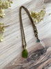 Olive Green Sea Glass Pendant Necklace