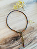 Boho Style Purple Crystal Anklet - Size 10" to 11.5"