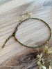 Boho Style Olive Green Crystal Anklet - Size 10" to 11.5"