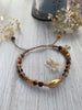 Knotted Boho Colourful Bracelet Featuring a Lovely Gold Shell - Fully Adjustable