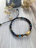 Knotted Boho Colourful Bracelet Featuring a Lovely Gold Shell - Fully Adjustable